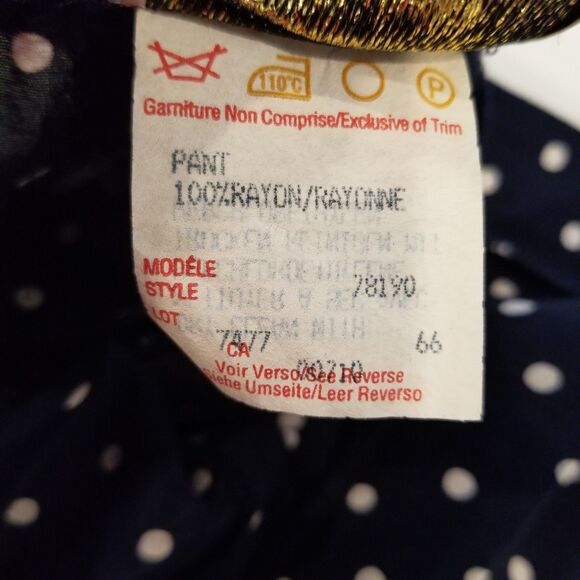 JOSEPH RIBKOFF Womens Sz 12 Polka Dot Pull On Ankle Pants Blue White Stretch - Picture 8 of 8